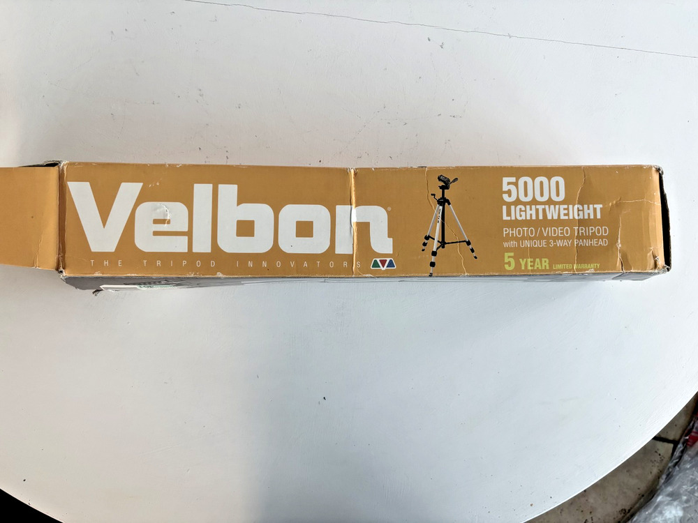 Velbon 5000 Tripod 3 Way Panhead Quick Release Plate Lightweight Photo Video